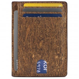 Vegan Slim Unisex Purse Rfid Leather Cork Wallet Custom