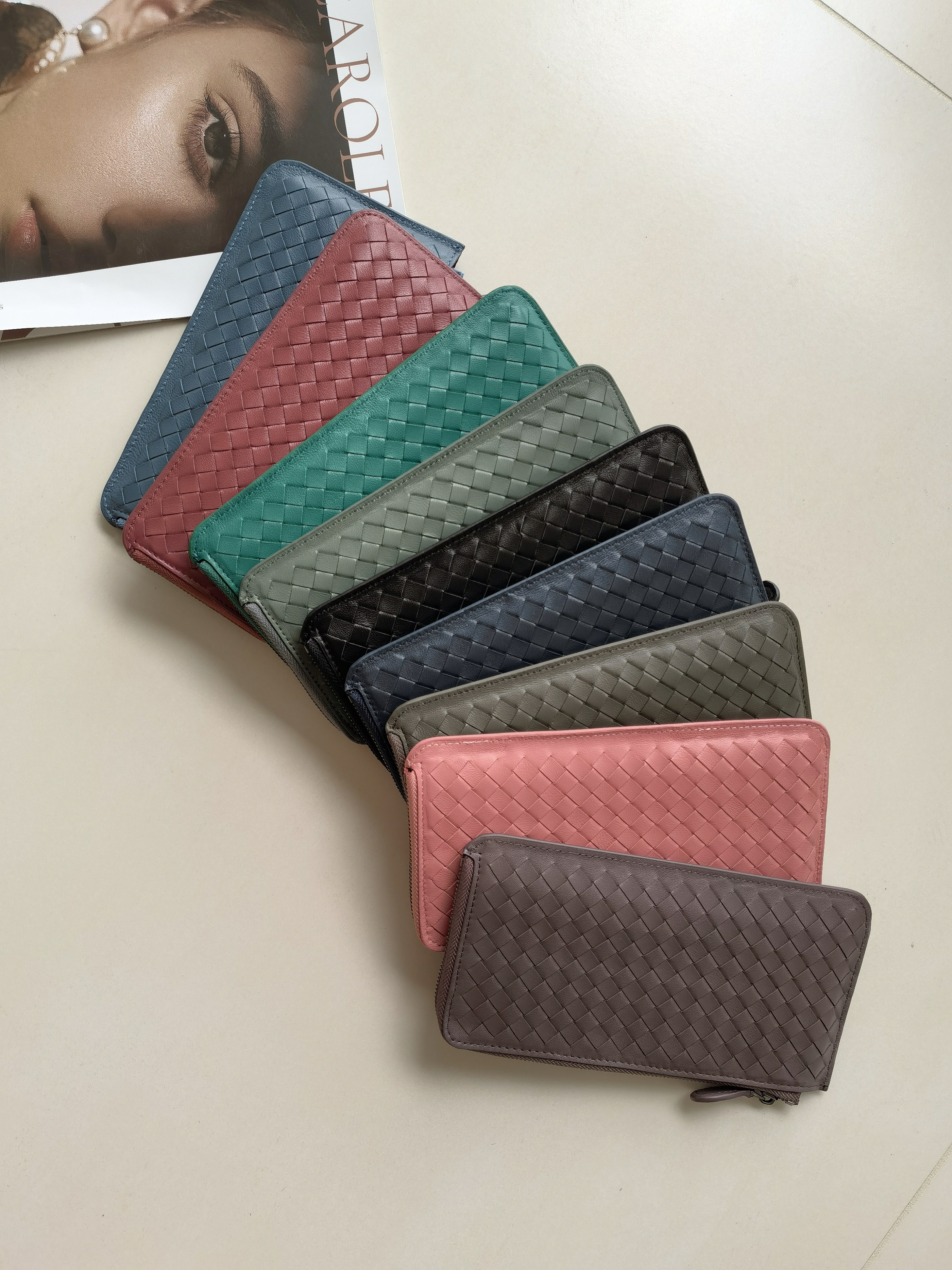 Anbreyaj Fanm Veritab Leather Handbags Po Mouton Ladies Wallet