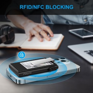 Քարտատերը բարակ RFID արգելափակող դրամապանակներ