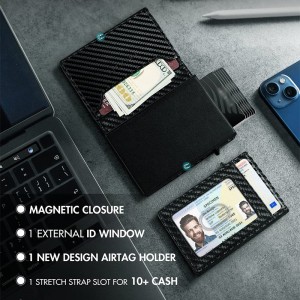 suport card portofele subtiri cu blocare RFID pentru barbati