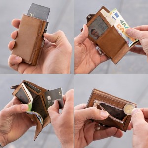 China factory Slim Leather Card Holder  Pu Leather Minimalist Wallet Credit Cardholder