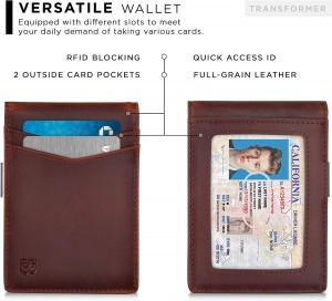 Прилагоден класичен кожен двократен паричник за мажи