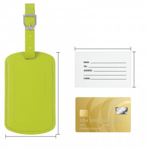 High Quality Travel Accessories Suitcase Pu Luggage Tag With Strap