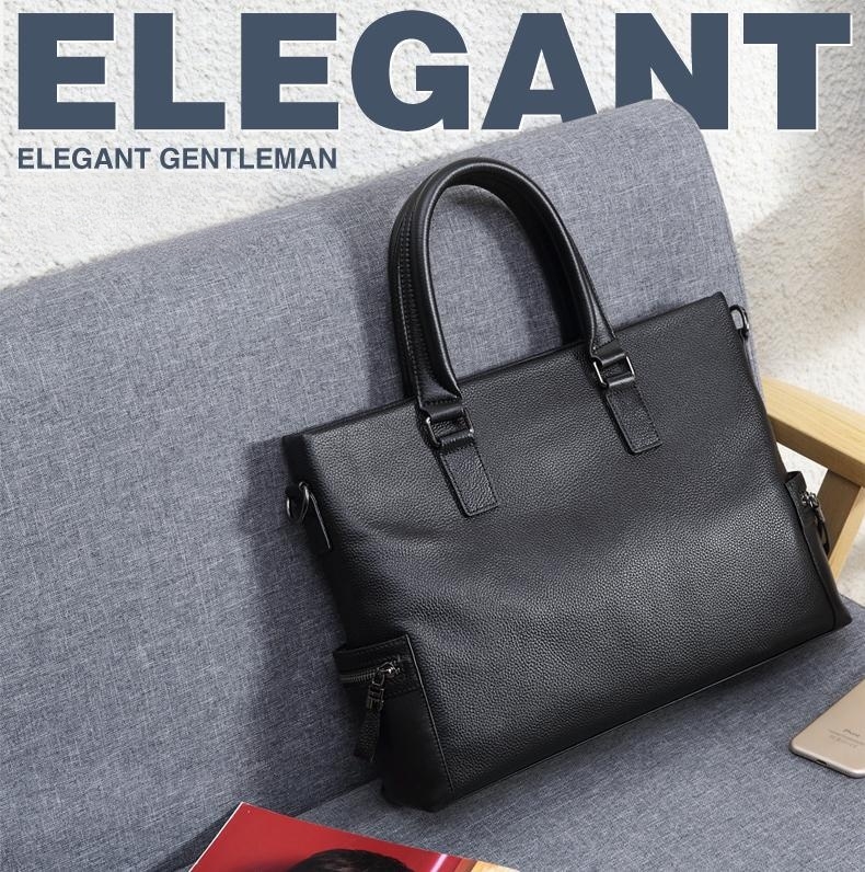 bag 100% genuine leather handbags for laptop