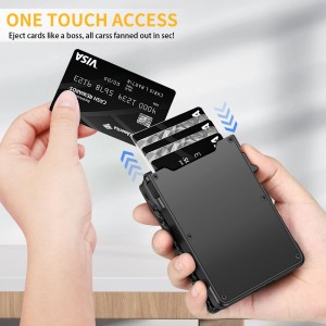 Aluminum Airtag Wallet Pop Up Rfid Credit Card Holder Wallet