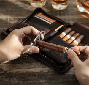 Travel Cigar Accessories Genuine Leather Cigar Sets