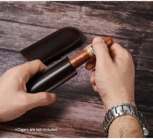 Cigar Case Travel Leather Luxury Set Συσκευασία πούρων
