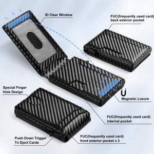 Metall Rfid Pop Up korthållare Smart plånbok