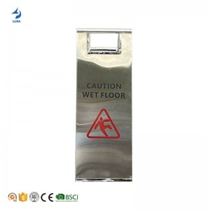 Foldable Stainless Steel Road Wet Floor Safety Caution Sign