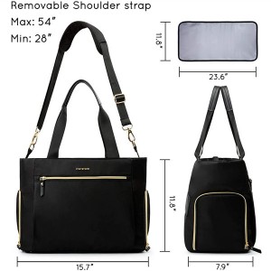 Breast Pump Bag Diaper Tote Bag with 15 Inch Laptop Sleeve Fit for Most Breast Pumps