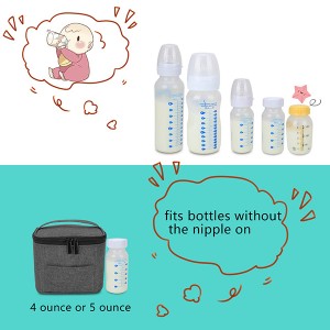 Breastmilk Cooler Bag (Hold Four 5 Ounce Breastmilk Bottles), Leakproof Breast Milk Cooler for 4 or 5 Ounce Bottles (Bag Only), Black