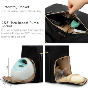 Breast Pump Bag Diaper Tote Bag with 15 Inch Laptop Sleeve Fit for Most Breast Pumps