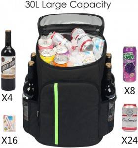 Outdoor Lunch Thermal Insulated Food Carrier Ice Cooler Backpack Bag