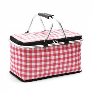 Thermal Collapsible Folding Insulated Beach Reusable Camping Cooler Tote Bag Picnic Basket for Barbecue Shopping