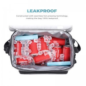 Portable Desginer Personalised Freezable Double Layer Lunch Insulate Cooler Bag with Adjustable Shoulder Strap