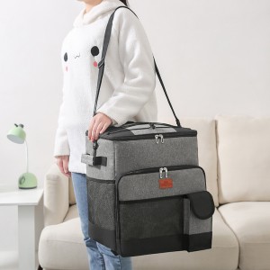 Waterproof Picnic Food Delivery Insulated Trolley Wheeled Box Case Backpack Rolling Cooler Bag with Shoulder Strap