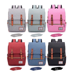 Vintage Tear Resistant Business Bag Slim Laptop Backpack with USB Charging Port for Travel