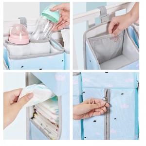 Baby Hanging Diaper Stacker Nursery Caddy Organizer for Cribs Playard Baby Essentials Storage