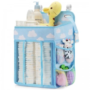 Hanging Nursery Nappy Organiser Diaper Holder Caddy Stacker for Baby Girl Boy Crib Bedside Storage Bag
