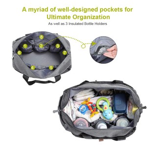 Large Travel Diaper Tote Multifunction for Mom and Dad Convertible Baby Bag for Boys and Girls with Changing Pad, Insulated Pockets