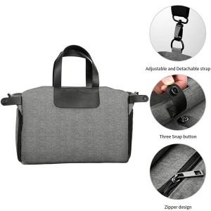 Large capacity handbag diaper bag portable travel bottle tote handles breast pump bag, Gray, Beige