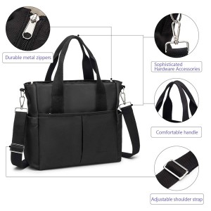 Small Diaper Bag 11.8×4.5×11.8 Inch for Mom with Insulated Aluminum Foil Pocket Women’s Tote or Messenger Diaper Bags Black