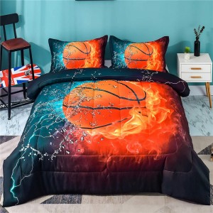 8 Year Exporter Panda Bedding Set - Basketball Comforter Twin, 3 Pieces(1 Basketball Comforter, 2 Pillowcase) Sport Microfiber Basketball Comforter Set Bedding Set for Kids Boys Teens – Good...