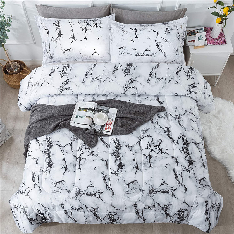 Manufacturer for Bedlinen - Marble Comforter, 3 Pieces(1 Marble Comforter and 2 Pillowcase) Soft Microfiber Comforter Bedding Set for Men and Women – Ruiniu