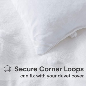 Tufted Dot Comforter Set, 3 Pieces (1 Jacquard Comforter, 2 Pillowcase) All Season Down Alternative Comforter Washed Microfiber Bedding Set with Corner Loops