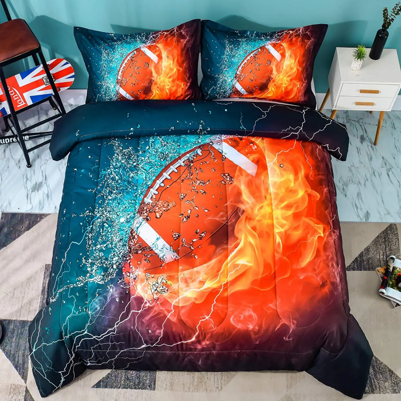 Makeover your bedroom with a football comforter set: Infuse your love of the game into your sleeping space