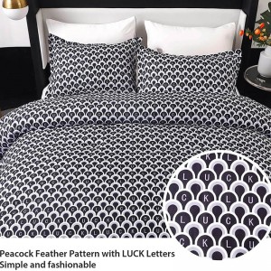 Full/ Queen/ King Comforter Set Printed 3 Piece Comforter Set Lightweight Bed Comforter Set Soft Bedding Comforter Sets with 2 Pillowcases for All Season