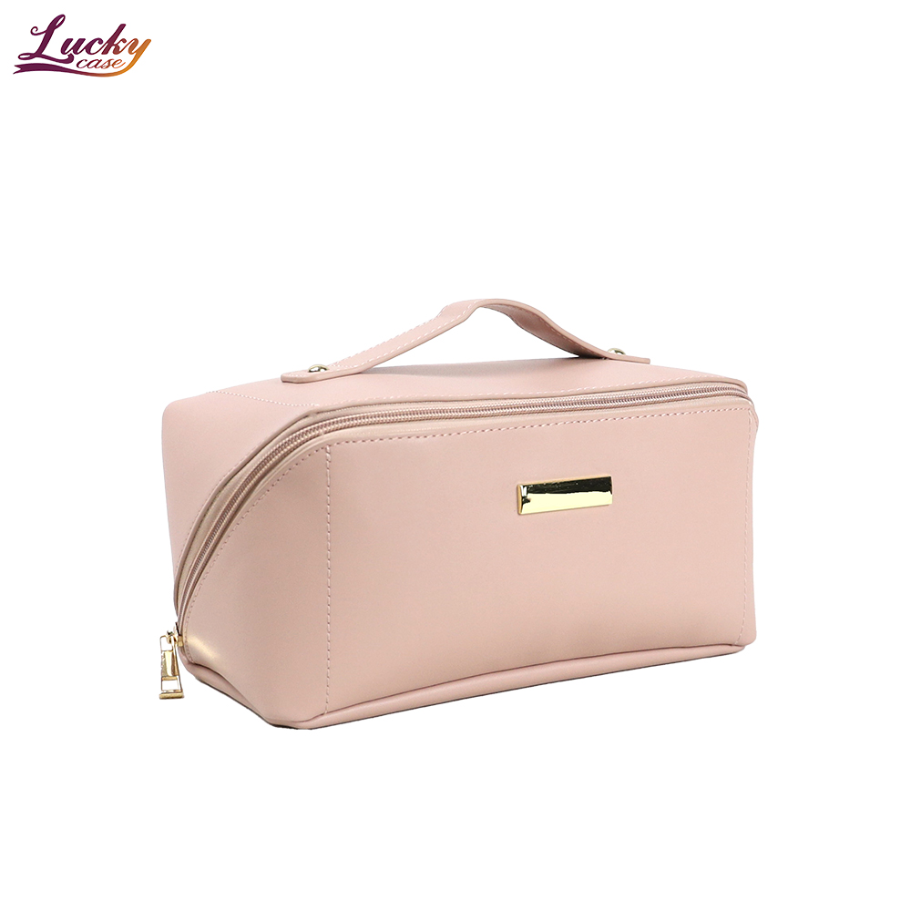 Travel Makeup Bag Portable Flat Large Opening Cosmetic Bag For Toiletries and Cosmetics