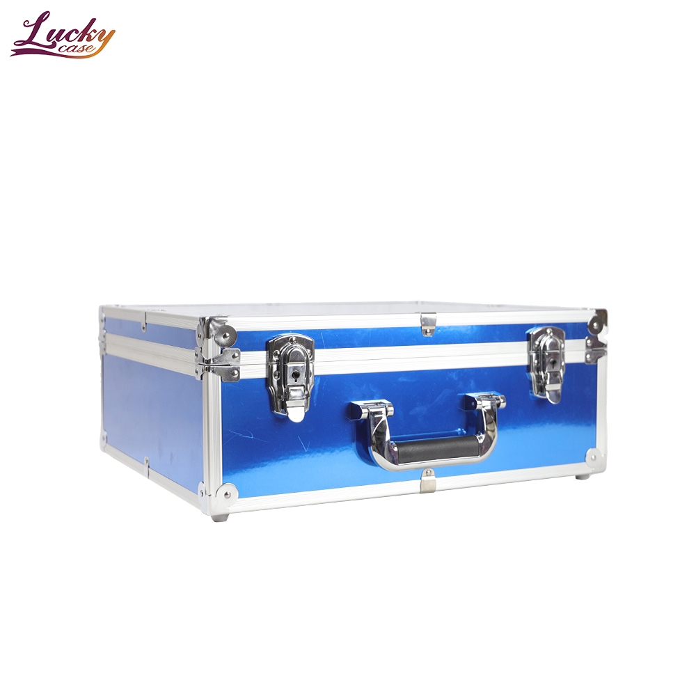 Portable Blue Aluminum Hard Case Factory Aluminum Tool Case with Lock