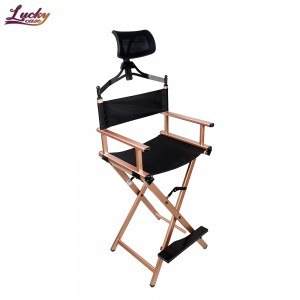 Portable Aluminum Makeup Chair With Headrests Directors Chair for Makeup Artist