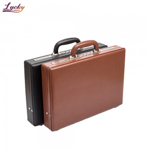 Brown PU Leather Briefcase Attache Case with Co...