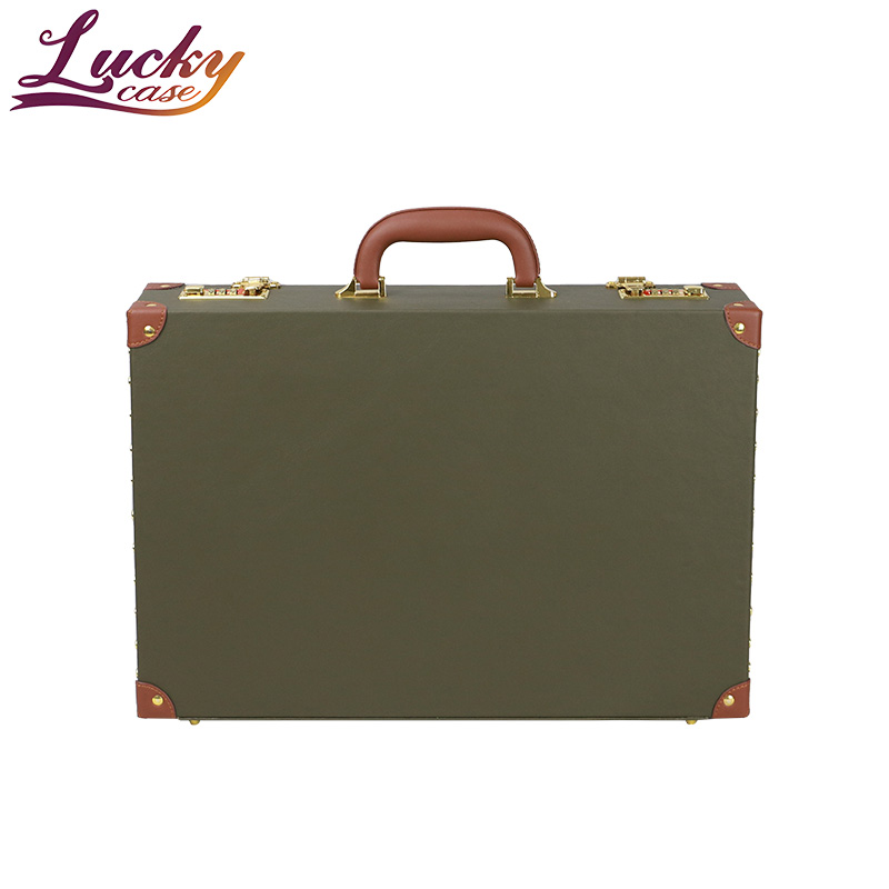 PU Leather Briefcase Business Meeting Carrying Protected Case For Laptop And Document With Combination Lock