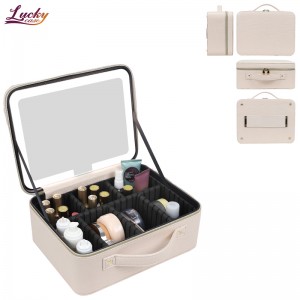Portable Makeup Case With Adjustable Dividers Makeup Case With Mirror