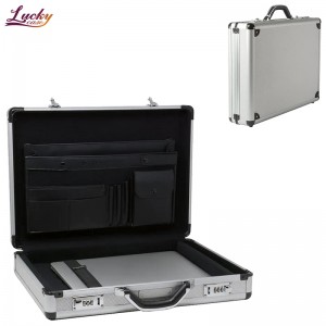 Aluminum Attache Case Padded Laptop Briefcase w...