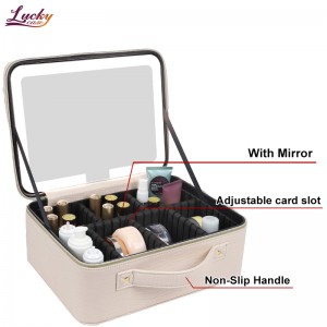 Portable Makeup Case With Adjustable Dividers Makeup Case With Mirror