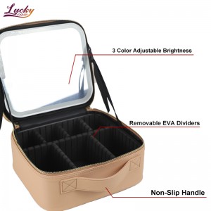 Makeup Bag with LED Lighted Mirror Makeup Case Cosmetic Bag