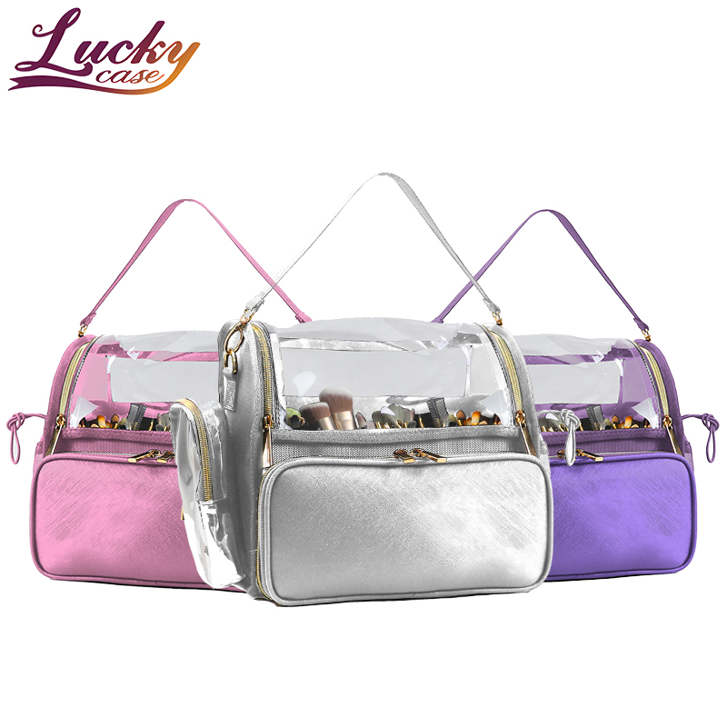 Colorful PU Makeup Bag With PVC Waterproof Cover Should Strap Portable Backpack For Travel Toiletry Bag