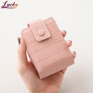 Makeup Lipstick Case for Outside Mini Bag with Mirror Travel Cosmetic Pouch