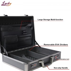 Aluminum Briefcase with Combination Lock Aluminum Alloy Portable Laptop Briefcase