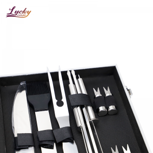 Aluminum BBQ Case Tool Case with 18 Pcs Barbecue Tools Set