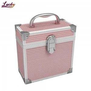 Premium Pink Vinyl Record Case DJ Record Case with Secure Lock