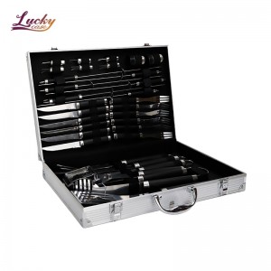 Deluxe Aluminum Tool Case with 26 Pcs Stainless...