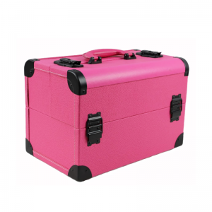 PU Makeup case Portable Makeup Artist Case with 3 Trays For Manicure
