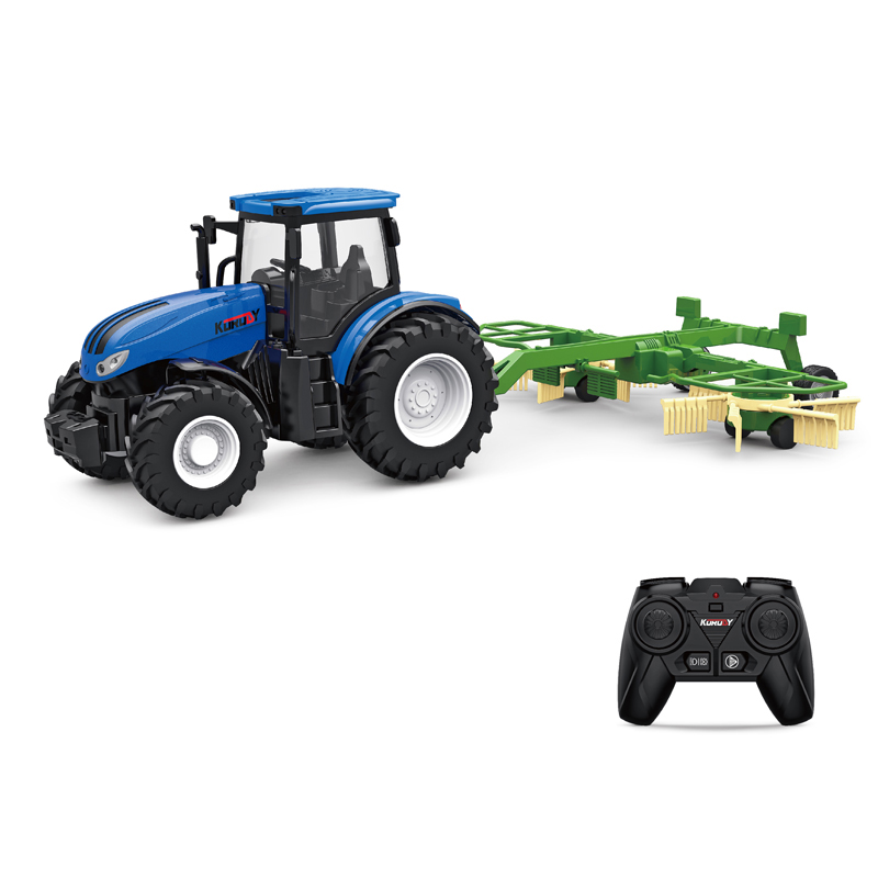 2.4G 1/24 High Simulation Construction Vehicle with Dual Rotary Swath Windrower Remote Control Toy with Lights For Kids