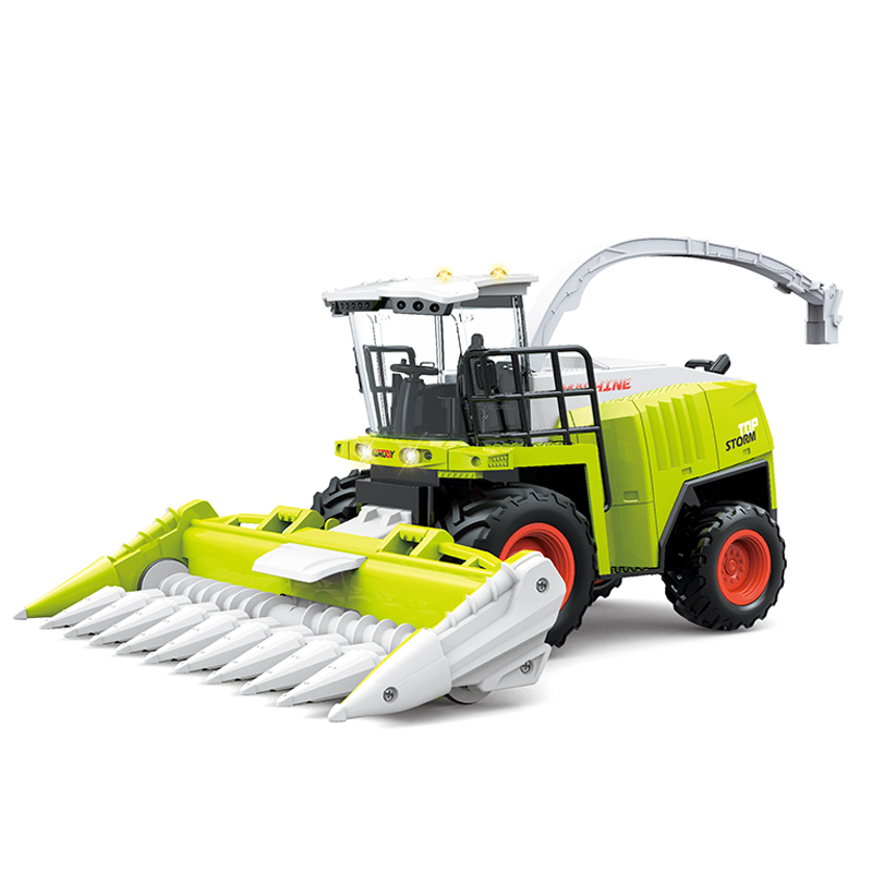 1/24 Scale RC Corn Harvester Toy With Light And Sound Rechargeable Batteries Farm Toy For Kids Aged 4-9