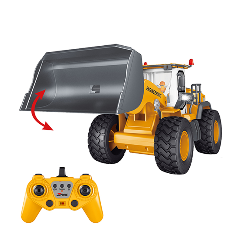 RC Truck Alloy Bucket Tractor 2.4G Radio Control 4 Wheel Remote Control Bulldozer 4WD Front Loader Construction Vehicle
